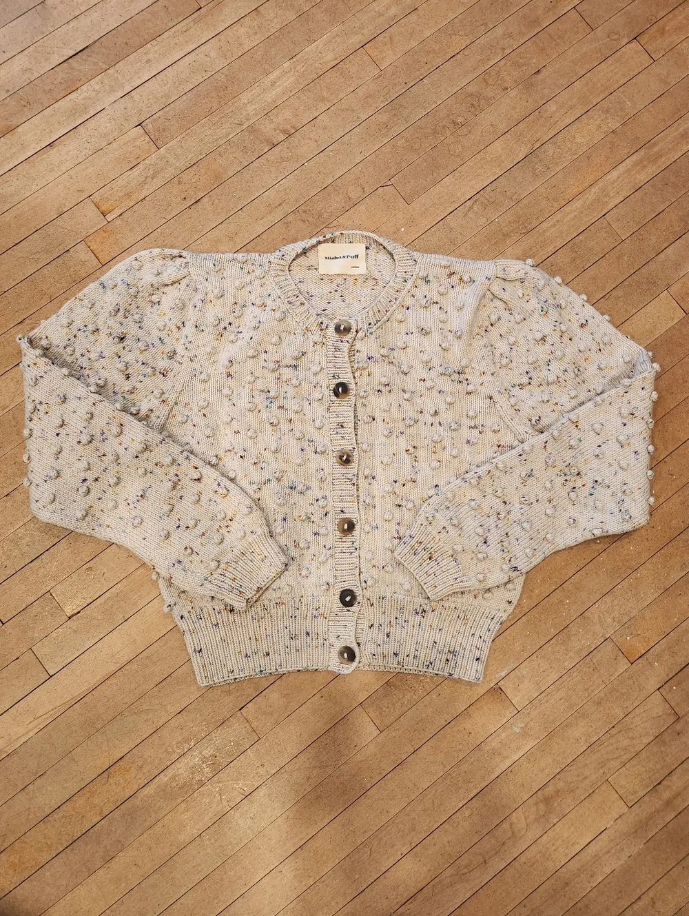 Misha & Puff Ellie Popcorn Cardigan in Iris Confetti - Picture 4 of 15